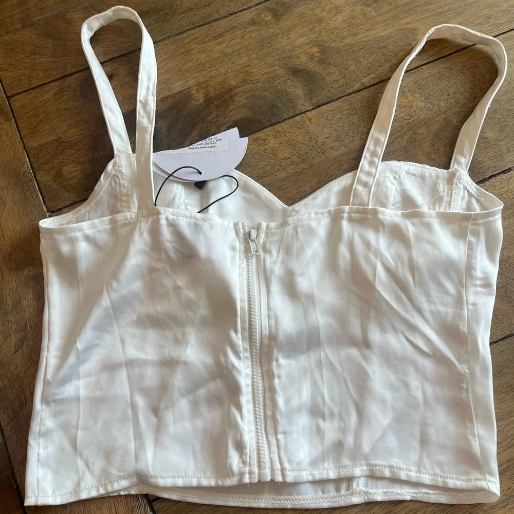 NWT Princess Polly White Satin Corset Crop Top size 4 - Picture 9 of 10